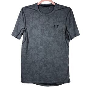 UNDER ARMOUR Gray Black Short Sleeve Athletic Top Small
